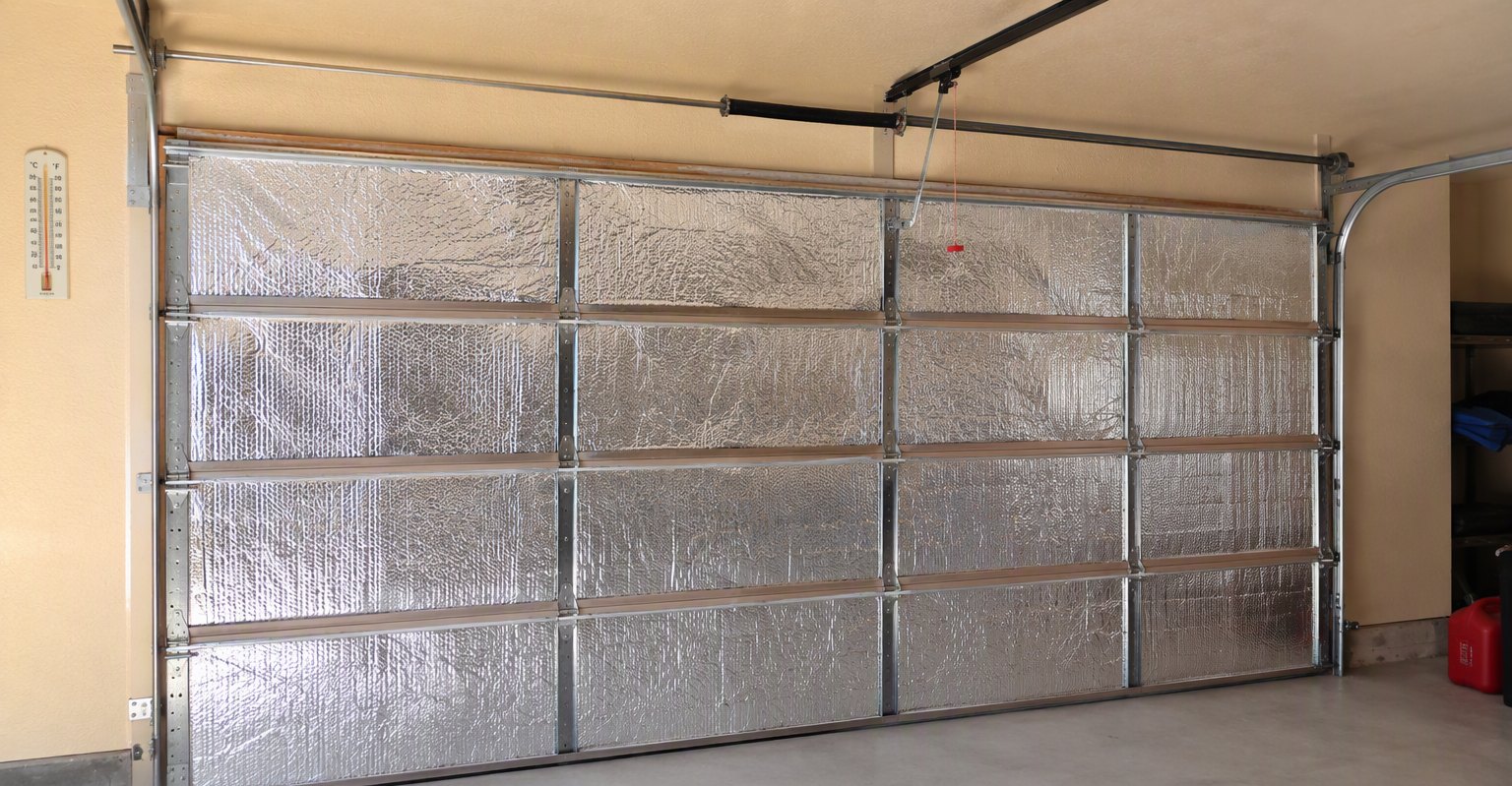 Insulated garage door interior